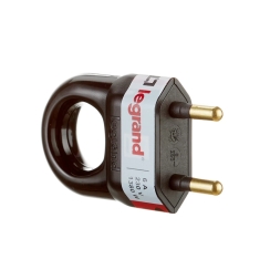 Щепсел с пръстен Legrand, 6A/230V, черен