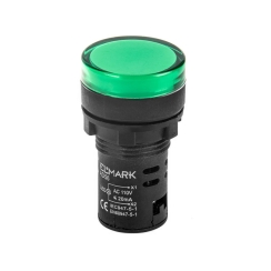 LED индикатор Elmark AD56D-22-PG-230, Ф22mm, 230VAC, зелен
