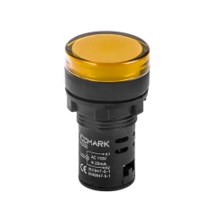 LED индикатор Elmark AD56D-22-Y-230, Ф22mm, 230VAC, жълт