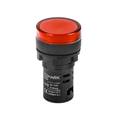 LED индикатор Elmark AD56D-22-R-24, Ф22mm, 24V AC/DC, червен