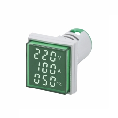 LED комбиниран индикатор Tosun AD22-SAVF, V/A/Hz, зелен