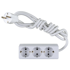 Разклонител шуко Н. Киров, 3 гнезда, 2.0m, бял