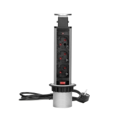 Мебелна колона Orno Pop-Up, контакти 3х шуко, кабел 1.8m, Ф60mm, алуминий