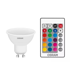 LED крушка с дистанционно , GU10, 4.5W, RGB, 230VAC