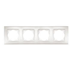 Четворна рамка Viko Linnera Life, перлено бяло