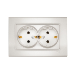 Двоен контакт шуко Viko Linnera Life, перлено бяло
