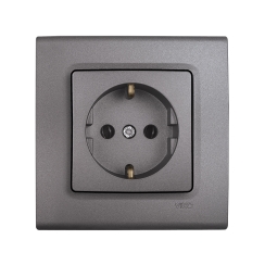Единичен контакт шуко Viko Linnera Life, гранитено сиво