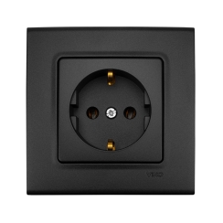 Единичен контакт шуко Viko Linnera Life, черно