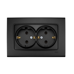 Двоен контакт шуко Viko Linnera Life, черно