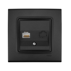 LAN RJ45 розетка Viko Linnera Life, CAT5e, черно