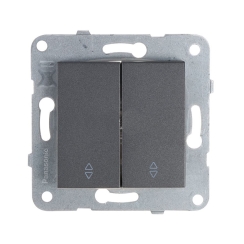 Механизъм двоен девиаторен ключ СХ-6 Panasonic Karre Plus, тъмно сив