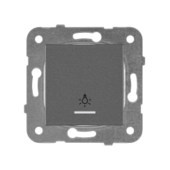 Механизъм светещ светлинен бутон Panasonic Karre Plus, тъмно сив