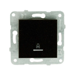 Механизъм светещ бутон звънец Karre Plus, черен