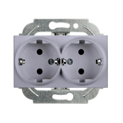 Механизъм двоен контакт шуко Panasonic Karre Plus, светло сив