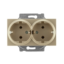 Механизъм двоен контакт шуко Panasonic Karre Plus, бронз