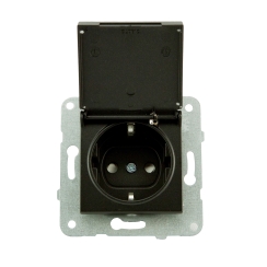 Механизъм контакт шуко с капак и защита Panasonic Karre Plus, черен