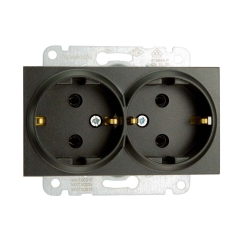 Механизъм двоен контакт шуко Panasonic Karre Plus, черен