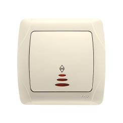 Девиаторен ключ,СХ-6 осветен Viko Carmen, бежов/крем