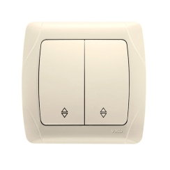 Двоен девиаторен ключ сх. 6 Viko Carmen, бежов/крем