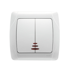 Двоен ключ сх. 5 светещ Viko Carmen, бял