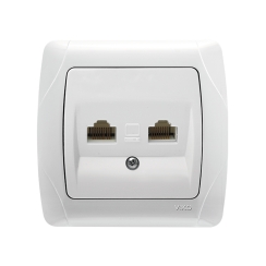 Компютърна/LAN розетка 2x CAT5e Viko Carmen, бяла