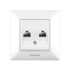 Компютърна розетка 2xCAT5e RJ45 Panasonic Arkedia Slim, бяла
