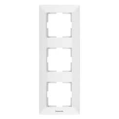 Тройна вертикална рамка Panasonic Arkedia Slim, бяла