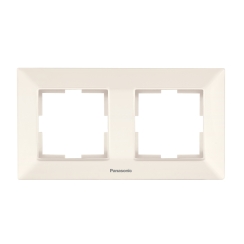 Двойна хоризонтална рамка Panasonic Arkedia Slim, бежов/крем