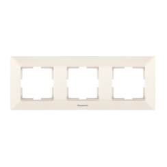Тройна хоризонтална рамка Panasonic Arkedia Slim, бежов/крем