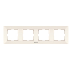 Четворна хоризонтална рамка Panasonic Arkedia Slim, бежов/крем