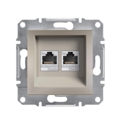 Механизъм компютърна розетка RJ45 2xCAT5e Schneider Asfora, бронз