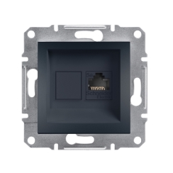 Механизъм компютърна розетка RJ45 CAT5e Schneider Asfora, тъмно сиво/антрацит