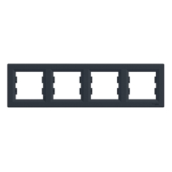 Четворна хоризонтална рамка Schneider Asfora, тъмно сиво/антрацит