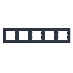 Хоризонтална рамка за 5 модула Schneider Asfora, тъмно сиво/антрацит