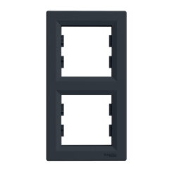 Двойна вертикална рамка Schneider Asfora, тъмно сиво/антрацит