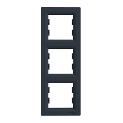 Тройна вертикална рамка Schneider Asfora, тъмно сиво/антрацит