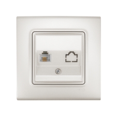 Компютърна розетка RJ45 CAT5e Viko Linnera Life, перлено бяло