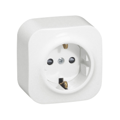 Контакт шуко за открит монтаж Legrand Forix, детс. защита, бял