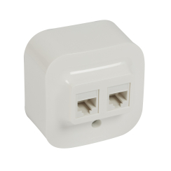 Компютърна розетка RJ45 2x CAT5e за открит монтаж Legrand Forix, бяла