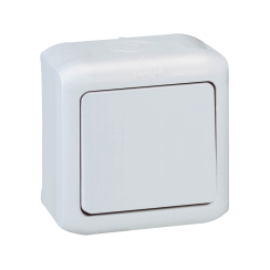 Девиаторен ключ 10A за открит монтаж Legrand Forix IP44, сив