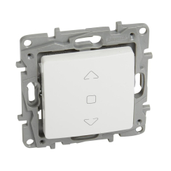 Механизъм бутон за щори с 3 позиции Legrand Niloé, бял