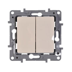 Механизъм девиаторен двоен ключ СХ6 Legrand Niloé, крем