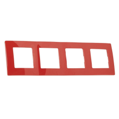 Декоративна четворна рамка Legrand Niloé, червена