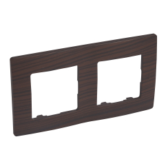 Декоративна двойна рамка Legrand Niloé, тъмно дърво/кафяво