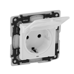 Механизъм контакт шуко с капак Legrand Valena Life, IP44, бял