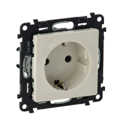 Механизъм контакт шуко с детска защита Legrand Valena Life, бежов/крем