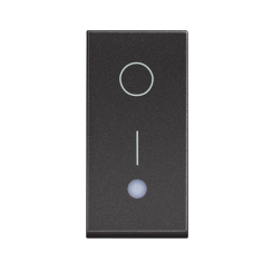 Бойлерен ключ светещ 1 модул bticino Classia, 16A 2P, черен
