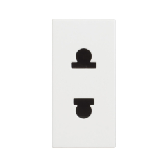 Евро/USA контакт със защита bticino Classia, 1 модул, бял