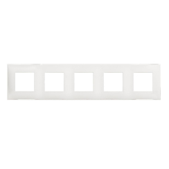 Декоративна рамка bticino Classia, 5x2 модула, леден сатен/бяло