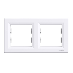 Двойна хоризонтална рамка Schneider Asfora, бяла